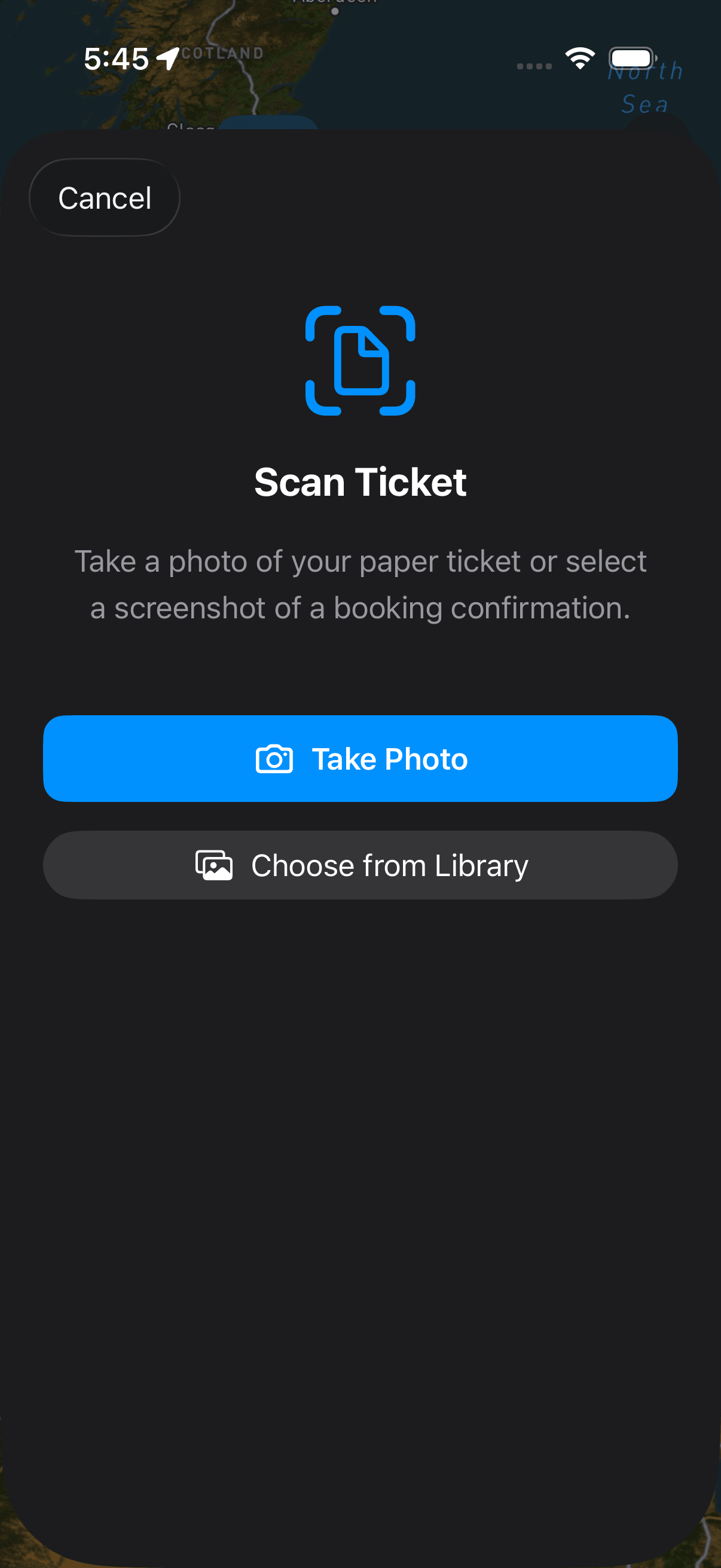 Conductor scan ticket screen